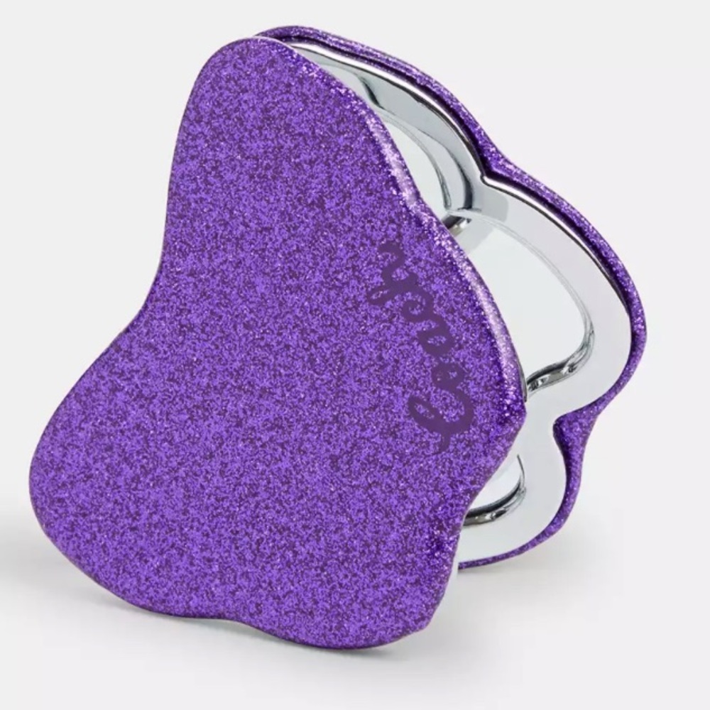 💜🦋💜 COACG Purple Glitter Butterfly -Shaped Compact Mirror 💜🦋💜 NWT 💜🦋💜